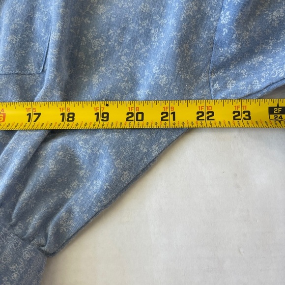 Vintage Cotton House Dress Made In USA Size 9/10  70s 80’s  Blue Floral - Picture 7 of 10